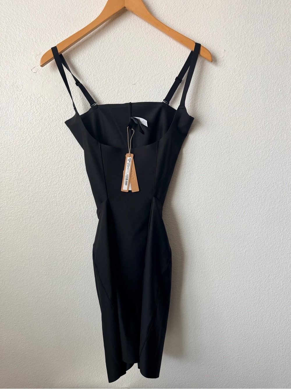 Skims Body Open Back Mid Thigh Bodysuit Size XL Shape Wear NWT Onyx Black